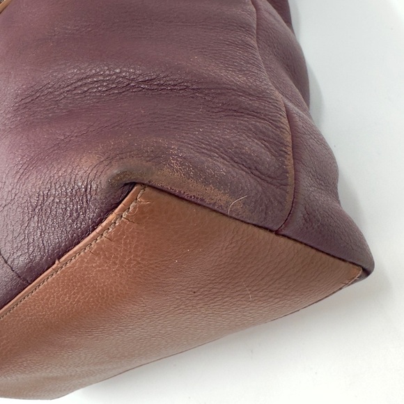 Fossil Felicity Satchel Tote Bordeaux Leather Bag Purse Double Shoulder Strap - Picture 9 of 16